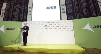 El presidente de Aena, Jos&eacute; Manuel Vargas, en el acto de salida a Bolsa.