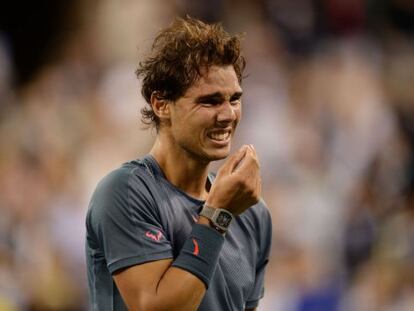 Nadal llora tras su triunfo.