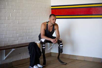 Pistorius, antes de una sesión de entrenamiento en Pretoria.