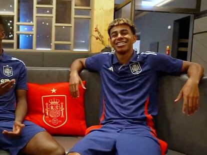 Nico Williams y Lamine Yamal, en un vídeo de la Real Federación Española de Fútbol durante la Eurocopa 2024.