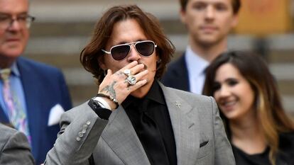 El actor Johnny Depp, en los tribunales de Londres el 28 de julio de 2020.