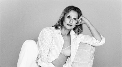 Lauren Hutton en una de las últimas campañas de Calvin Klein