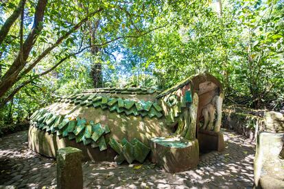 Un temazcal en la parte de la reserva que puede ser visitada.