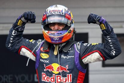 Daniel Ricciardo, de Red Bull, celebra la victoria en el Gran Premio de Hungría, en el circuito de Hungaroring.