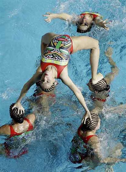 Las nadadoras españolas, en el ejercicio libre.