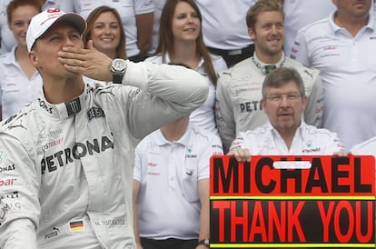 Michael Schumacher, antes del GP de Brasil.