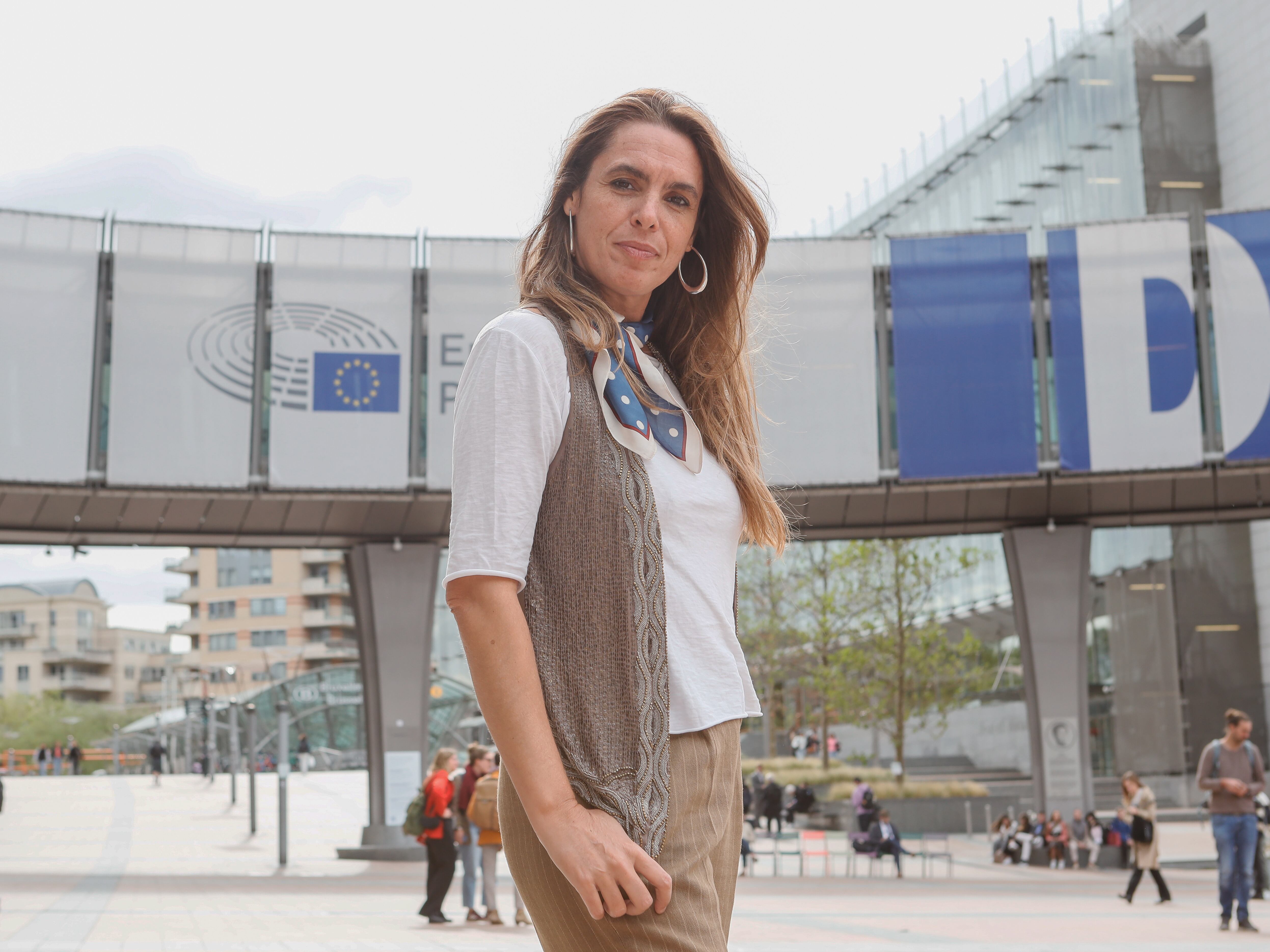 La cantaora Lourdes Pastor en el Parlamento Europeo (Bruselas), la semana pasada.