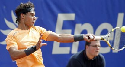 Nadal, durante su debut en Barcelona.