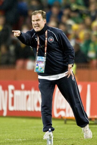 Marcelo Bielsa, durante un encuentro de la selección de Chile.