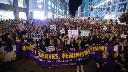 Manifestación del Día de la Mujer 2017 en Madrid.