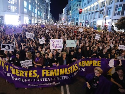 Manifestación del Día de la Mujer 2017 en Madrid.