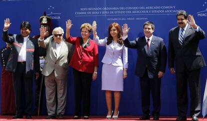 Foto de los presidentes en Paran&aacute; (Argentina).