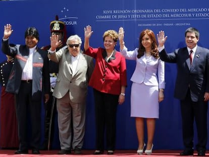 Foto de los presidentes en Paran&aacute; (Argentina).