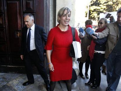 Sonia Castedo, alcaldesa de Alicante, en la entrada del Tribunal Superior de Justicia de la Comunidad Valenciana.