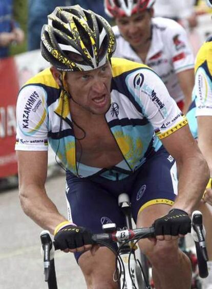 Armstrong, sufriendo en los Dolomitas.
