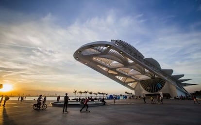 Museo do Amanhã, proyectado por Santiago Calatrava, en el paseo marítimo de Mauá, junto al nuevo Bulevar Olímpico de Río de Janeiro.
