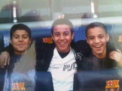 Rafinha, Thiago y Rodrigo, en 2005, en Barcelona.