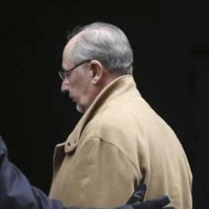 El ex presidente de Bankia y ex director gerente del Fondo Monetario Internacional, Rodrigo Rato, a su llegada a la Audiencia Nacional