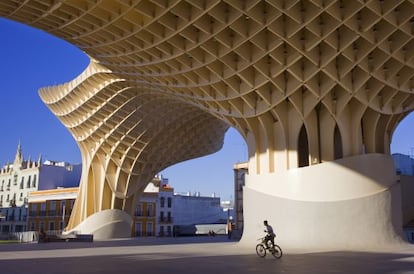La estructura Metropol Parasol de Sevilla, m&aacute;s conocida como las Setas de la Encarnaci&oacute;n.