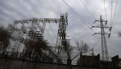 Una torre el&eacute;ctrica de Endesa en Barcelona.