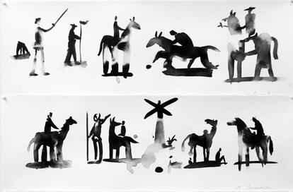 Una il·lustració sobre el Quixot amb tinta xinesa, de Xano Armenter (2016).