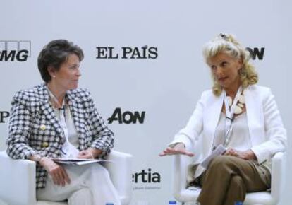 Isabel Fernández, presidenta de la comisión de auditoría de BME, e Isabel Tocino, presidenta de auditoría en Enagás y Ence.