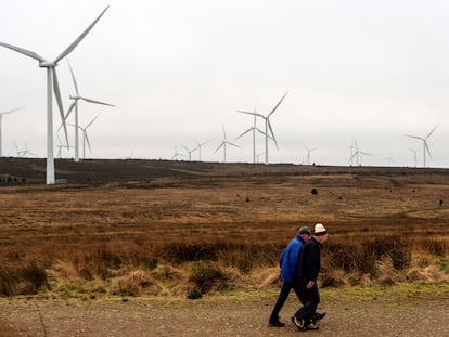 Turbinas eólicas de ScottishPower, en el parque eólico Whitelee, en Eaglesham Moor, al suroeste de Glasgow (Escocia).