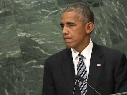 Barack Obama durante seu último discurso como presidente dos EUA na Assembleia Geral da ONU