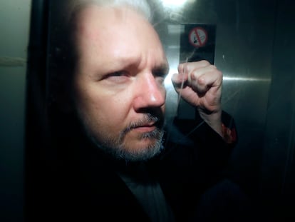 Julian Assange, in a file image.