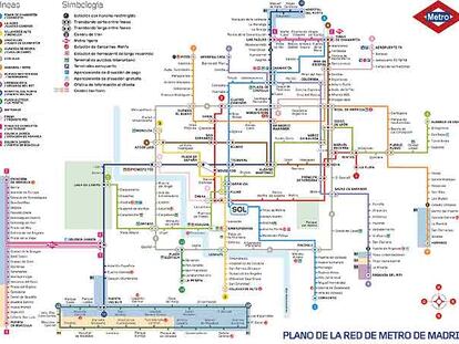 Nuevo plano del metro de Madrid
