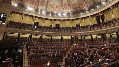 Pedro Sánchez, durante su intervención en la sesión de investidura.