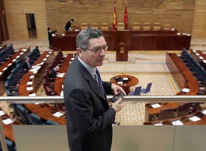 Ruiz-Gallardón, en la Asamblea cuando se apoyó el proyecto olímpico Madrid 2016.