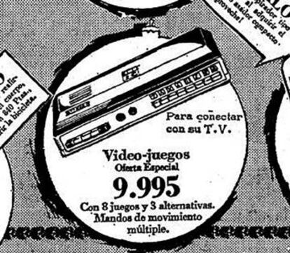 Centros comerciales Sears. Primer anuncio de una consola de videojuegos en España. Data del 21 de diciembre de 1978 y fue insertada en el diario La Vanguardia