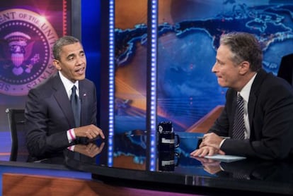 Jon Stewart entrevista a Barack Obama.