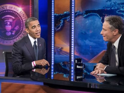 Jon Stewart entrevista Barack Obama.