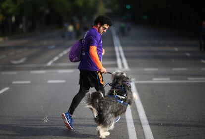 Los canes y sus amos han corrido juntos por el centro de Madrid.
