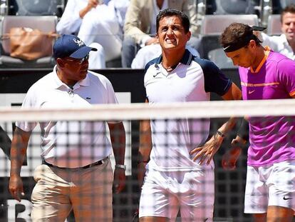 Nadal se preocupa por su compa&ntilde;ero Almagro.