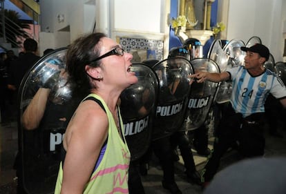 La protesta de los vecinos el pasado lunes.