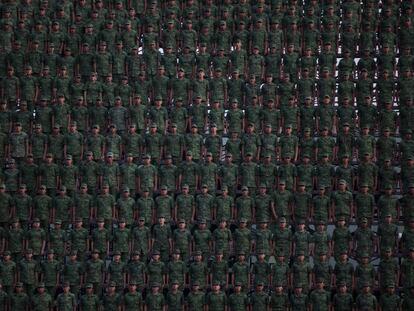 Militares en un acto castrense la semana pasada en Ciudad de México. 