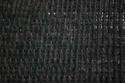 Militares en un acto castrense la semana pasada en Ciudad de México. 