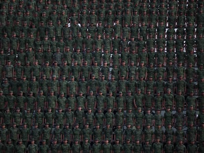 Militares en un acto castrense la semana pasada en Ciudad de México. 