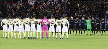 Los americanistas durante su partido contra el Real Madrid