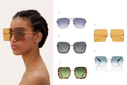 Cuadradas

1. Alain Afflelou (99€), 2. Dolce & Gabbana (285€), 3. Etnia Barcelona (185€), 4. Jacquemus (300€), 5. Ray Ban, a la venta en Myteresha.com (152€).