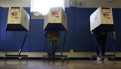 Un colegio electoral de Brooklyn, Nueva York, este martes 19 de abril.