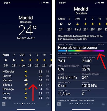 Cómo ver la calidad del aire en tu iPhone.