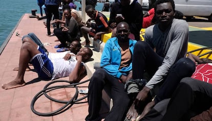 Immigrants rescued from the Alborán Sea.