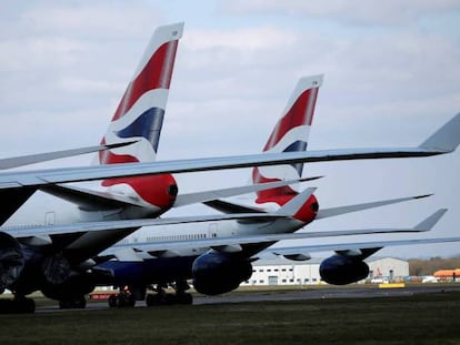 Aviones de British Airways en el aeropuerto de Heathrow. 