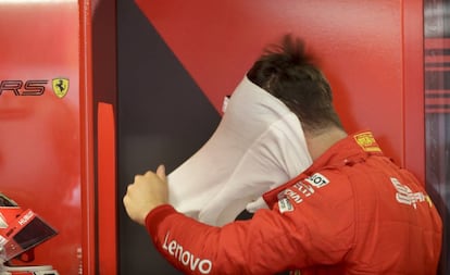 El piloto de Ferrari Charles Leclerc, este sábado en Monza.