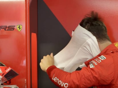 El piloto de Ferrari Charles Leclerc, este sábado en Monza.