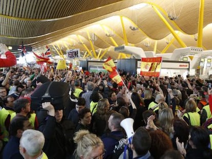 Trabajadores de Iberia en una protesta contra el ERE en 2013